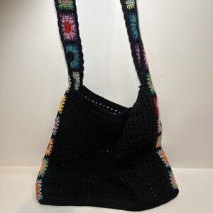 Women's Boho Embroidery Crossbody Bag Hollow Out‎ Crochet Knit Shouldea3d8 63SH/